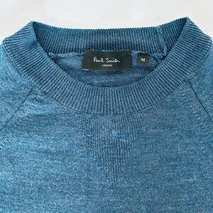 PAUL SMITH men's sweater, blue cashmere/silk/merino wool blend, size M